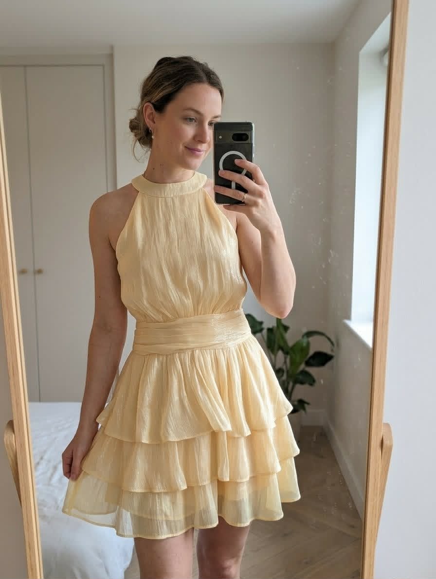Robe "Sōl" Jaune à volants