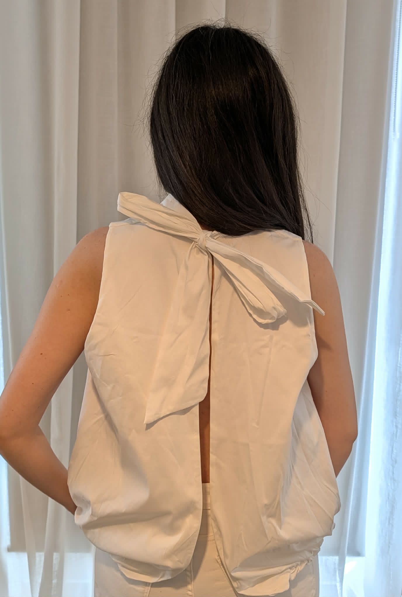 Blouse dos nu "Lilas" Blanche