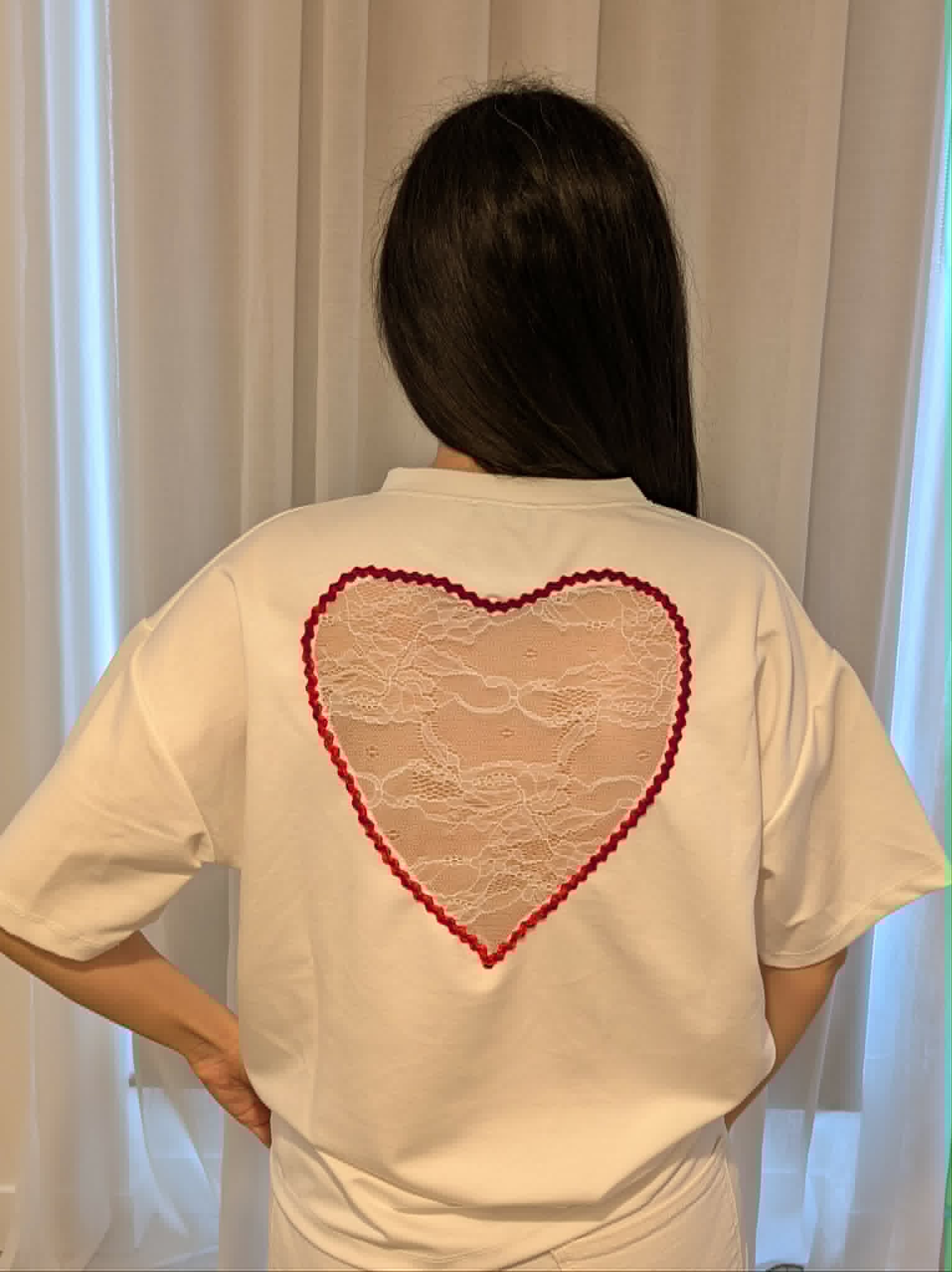 T-shirt Cœur Blanc
